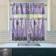 thumbnail image 3 of Purple Lavender Flower Butterflies Kitchen Curtain Valance 3 Piece Set Short Curtain Sink Window Decor 36 Inch Small Window Treatment Tier 27.5x36 Length, 3 of 6