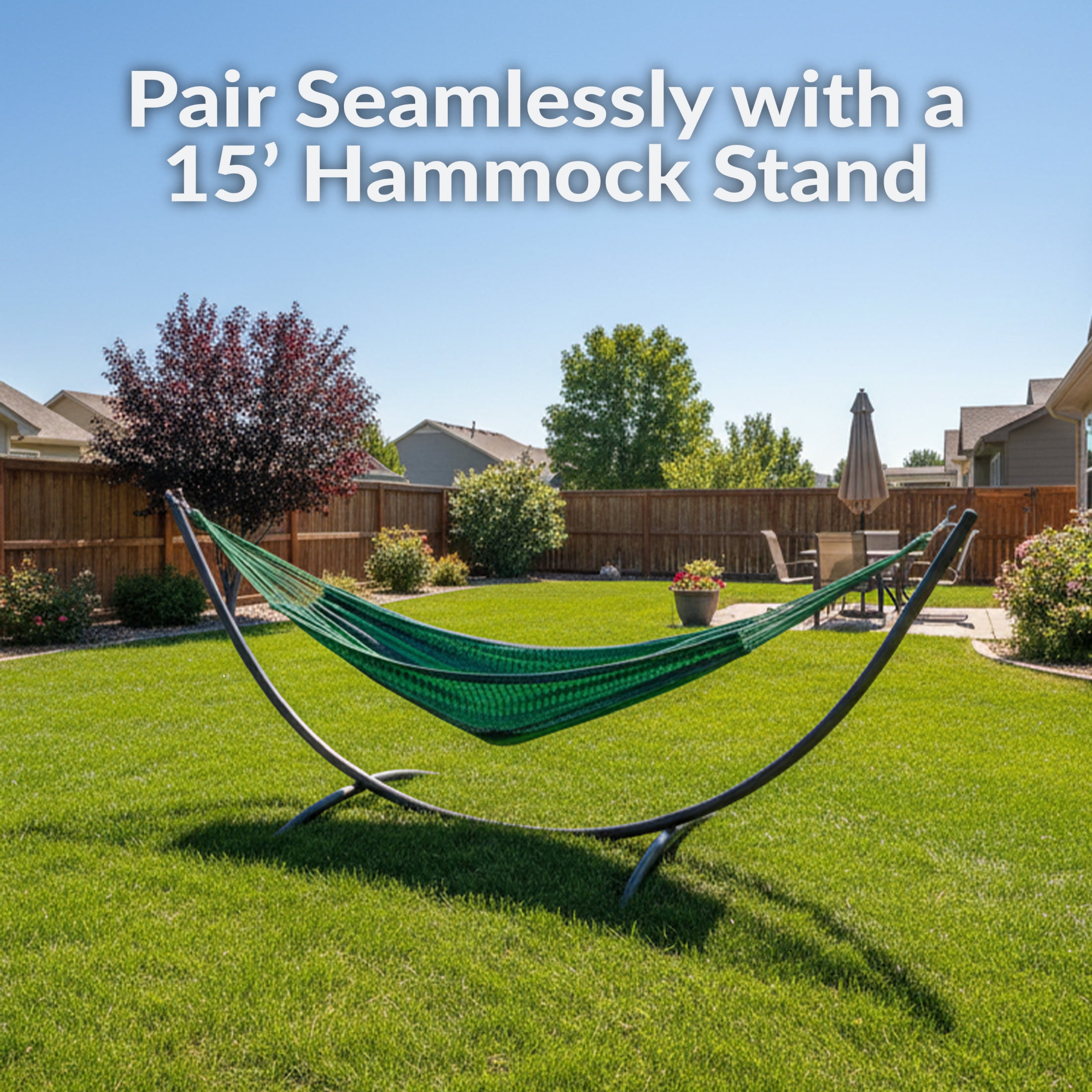 Sunnydaze 2-Person Cotton Mayan Family Hammock, 625 lb Capacity - Meadow