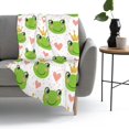 thumbnail image 4 of Cute Frog Lovely Cartoon Blanket, Soft Blankets Flannel Bed Throw Cozy Lightweight Plush Gifts for Kids Boys Girls Women Men Sofa Couch Bedroom Living Rooms Warm All Season, Home Decor, Small 50"x40", 4 of 5