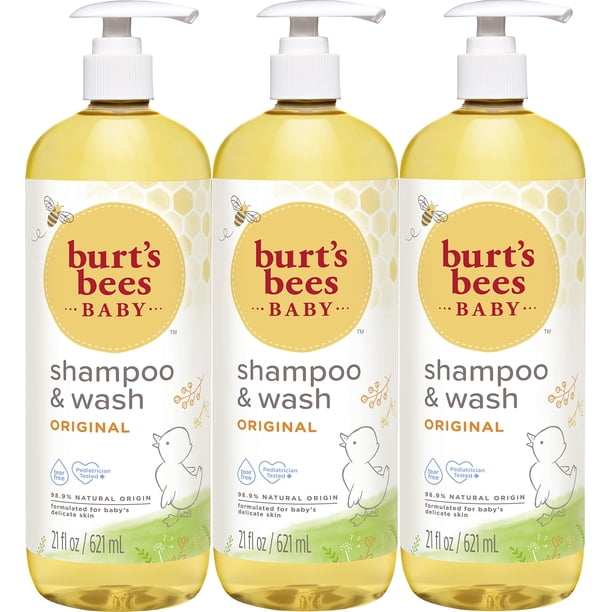 Set de champú y jabón Burt's Bees Baby 2 en 1, 1,8 L, paquete de 3