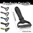 thumbnail image 3 of Double Sided Pet Undercoat Dematting Rake, Long Haired Dog Cat Matted Fur Remover Comb, Ergonomic Non-slip Handle Pet Grooming Tool, Pet Knot Tangled Hair Deshedding Brush, 3 of 5