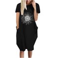thumbnail image 2 of Jusqu'à 65 % de Réduction! Robes d'Été Mode pour Femmes 2024 Grande Taille Robe Décontractée Imprimé Tournesol Manches Courtes Col en V, 2 of 5