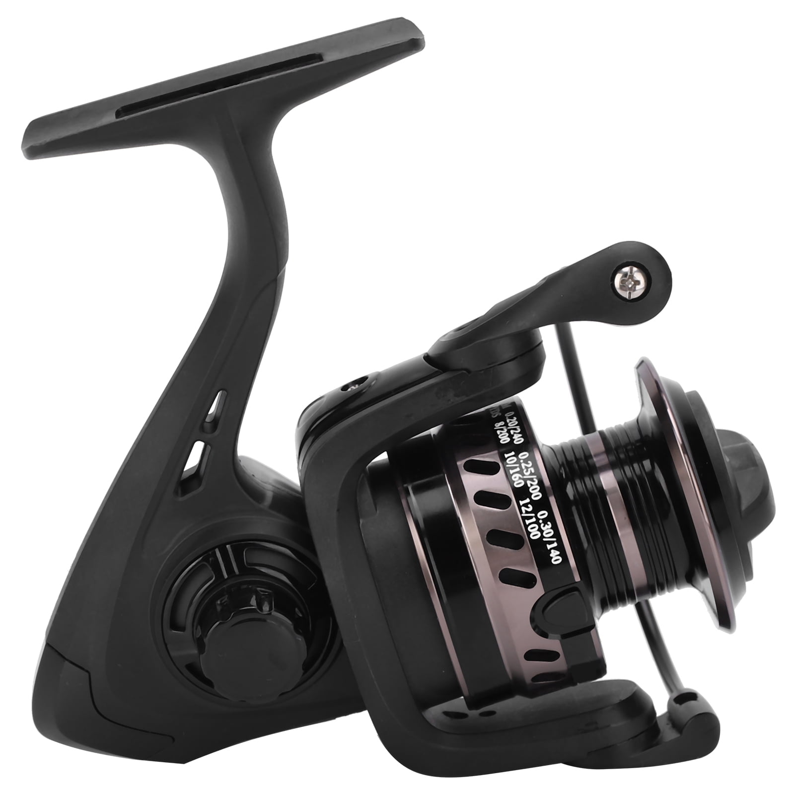 YAHHU Portable Metal Sea Rod Spinning Fishing Line Reel Rocking Raft Accessory LS4000 Gun Black with 5.2:1 Gear Ratio for Saltwater Freshwater Fishing Ambidextrous Retrieve (5.12 inches / 13 cm)