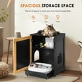 thumbnail image 5 of 22.44" Light Oak Cat Litter Box Enclosure with Sisal Door, Hidden Kitty Washroom Cabinet, 5 of 11