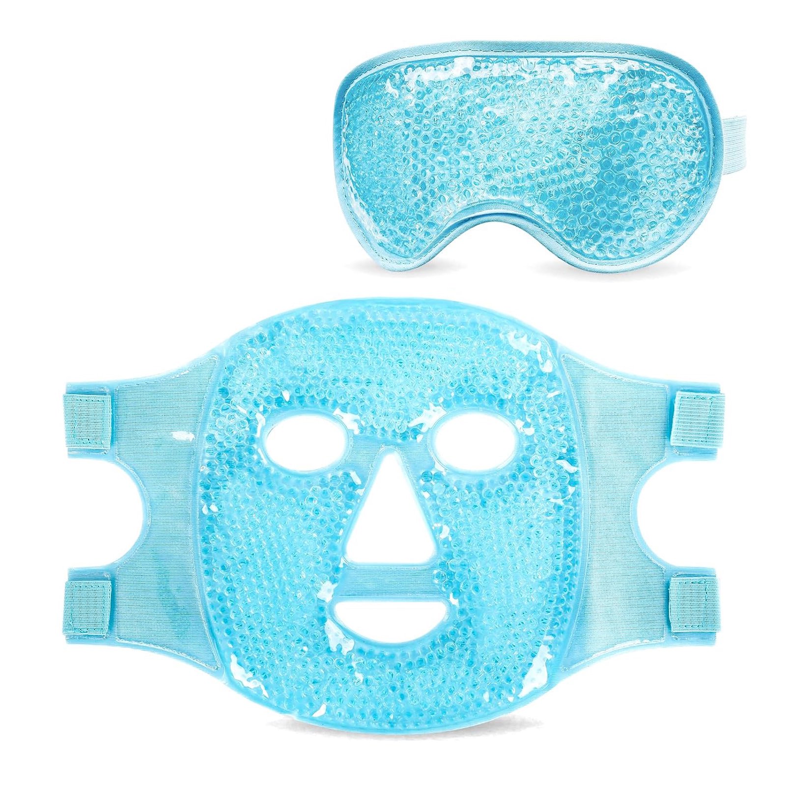 Cooling Mask Ice Pack for Face Eye, Hot Cold Compress for Face, Face SPA Gift for Woman Dark Circles Facial Puff, Pressure, Headaches, Skin Care, Post Laser Cosmetic Care, Reversible