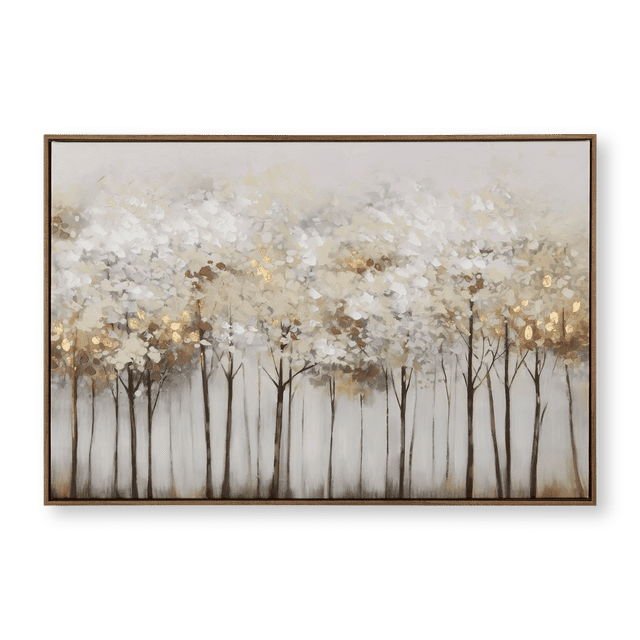 Bouclair Beige Tree Landscape Framed Art 36 X 24 in (91.5 X 61 cm)