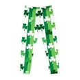 thumbnail image 6 of Avrnliq St. Patrick's Day Girls Leggings, Green Striped Shamrock Clover Print, Stretchy Pants for Kids 4-10 Years, Machine Washable Festive Activewear,Size 3 T, 6 of 7