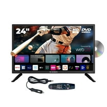 Audiobox Smart LED HDTV with Built-in DVD Player, AC/DC Compatible, Perfect for RVs, Movies, Gaming, HDMI, USB, 12V Included Cable, Ideal for Travel, & Home Entertainment (24-Inch)