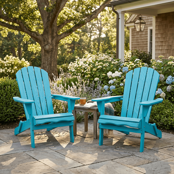 WGYPRIME Adirondack Chair set of 2, Solid Wood Outdoor Fire Pit Chair, Folding Patio Chair for Garden, Lawn