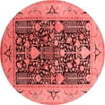 thumbnail image 1 of Ahgly Company Indoor Round Oriental Red Industrial Area Rugs, 8' Round, 1 of 4