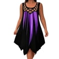 thumbnail image 2 of QUNYINEY Summer Sundresses for Women Beach Casual Graphic Sleeveless Midi Tank Dress Loose Fit Beach Crew Neck Drop Shoulder Cutout Dresses, 2 of 6