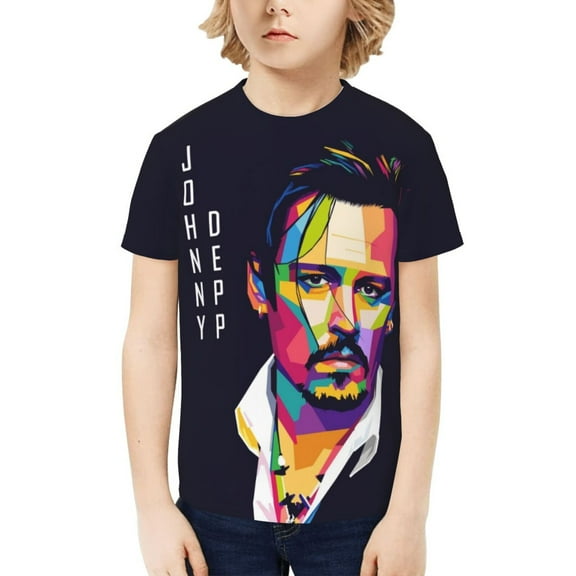 Johnny Depp Kids T-Shirt 3d Printed Graphic T-Shirts Boys And Girls Short Sleeve Shirts For Youth Kids X-Small