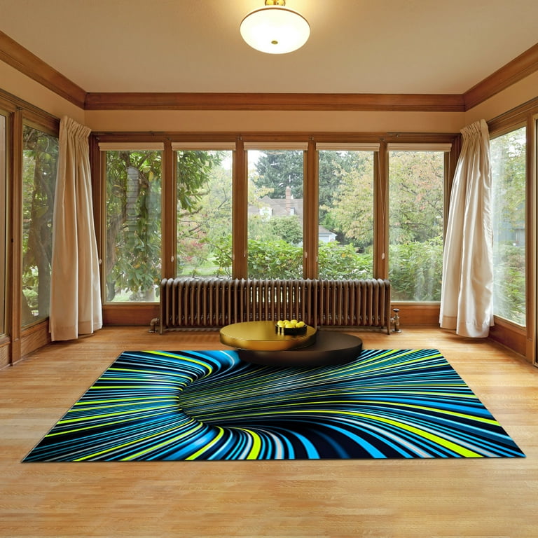 Carpet Living Room Sofa Carpet 3D Optical Illusion Rug Colorful Vortex  Trippy Realistic Area Rugs for Living Room Bedroom Floor Mats 