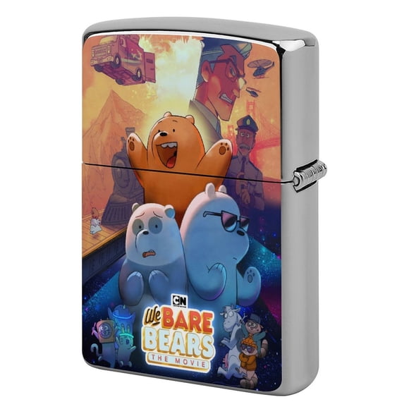 Somos Osos-theme Copper Metal Lighter Shell, Premium Replacement Refillable Lighter Case with Durable Metal Construction, Compatible with Zippo and Most Standard Lighter Models