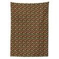 thumbnail image 2 of Food Tablecloth, Cartoonish Fast Food Pattern with Drinks Pizza Cookies and Popcorn, Rectangle Satin Table Cover Accent for Dining Room and Kitchen, 52" X 70", Dark Brown Multicolor, by Ambesonne, 2 of 2