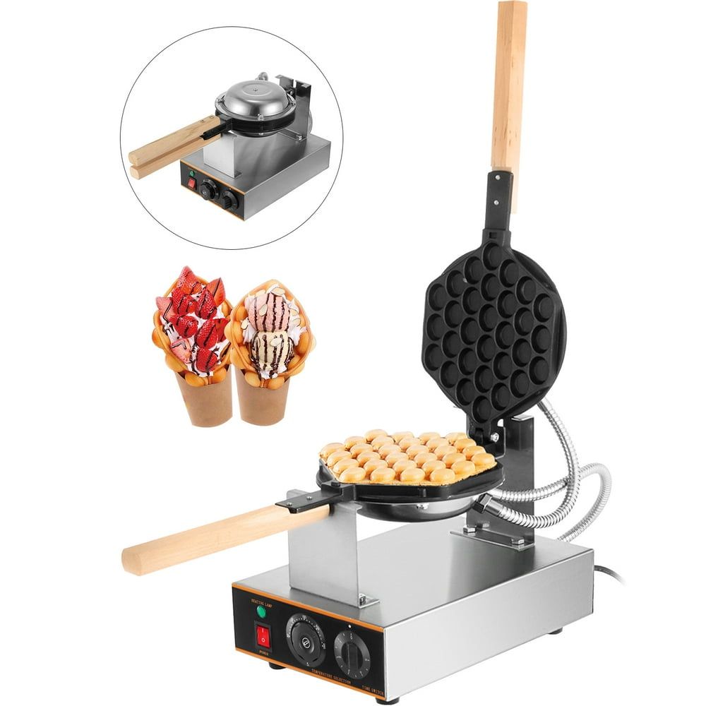 VEVOR 110V Bubble Waffle Maker 1400W Electric Nonstick Hong Kong Egg