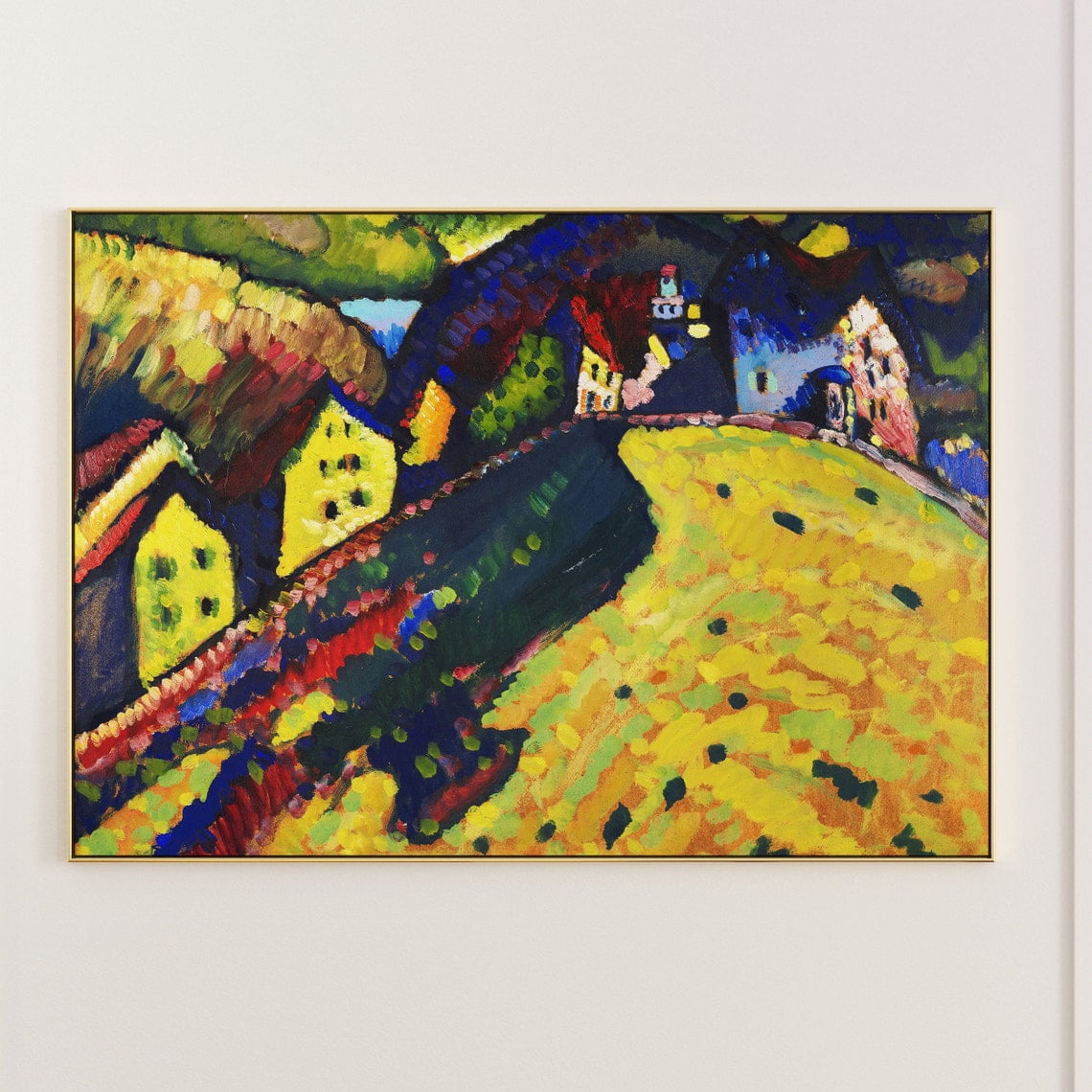 Kandinsky Houses At Murnau Modern Wall Art Print Modern Living Room And Office Decor