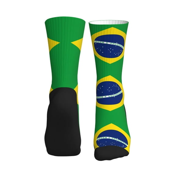 Men Women Flag Of Brazil Funny Novelty Mid-Crew Socks