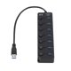 thumbnail image 4 of Caja de distribución USB de 7 puertos con interruptores individuales Convertidor de adaptador USB 3.0 multipuerto para computadora Inevent EL4987-00B, 4 of 5