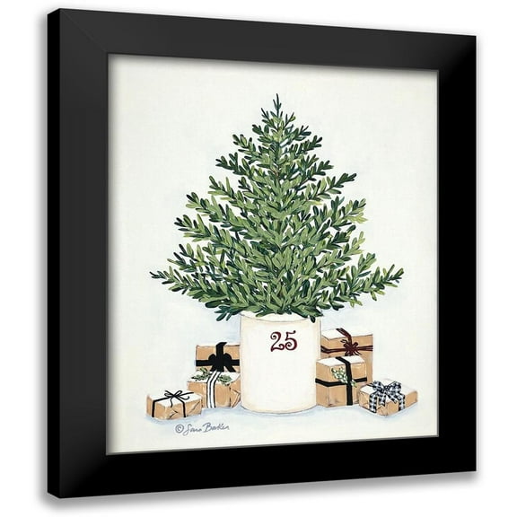 Baker, Sara 12x14 Black Modern Framed Museum Art Print Titled - Country Crock Christmas Tree