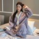 thumbnail image 5 of Otoño Invierno pijamas de franela cálidos para mujer ropa de dormir de manga larga traje de terciopelo ropa de casa cárdigan ropa de ocio para el hogar, 5 of 5