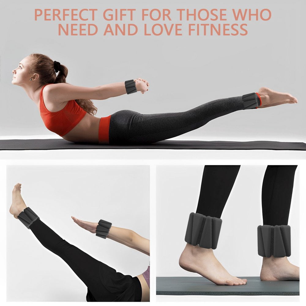 Poids De Poignet Et Cheville Réglables En Silicone - 0,9 Kg - Pour Fitness, Yoga, Course, Hommes Et Femmes - 4