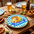 thumbnail image 5 of Oktoberfest Disposable Paper Plate Set 7 Inch Bavarian Pattern for Appetizer Dessert, Beer Mug Pretzel Print, Themed Party Gift, 5 of 6