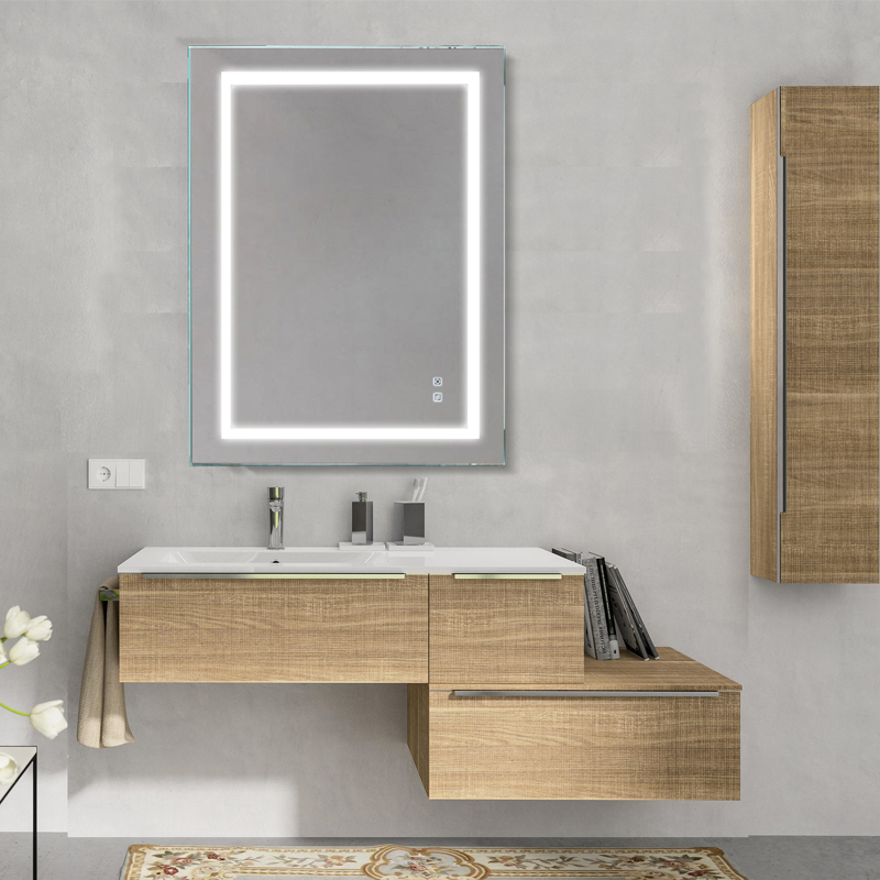 ExBrite LED Bathroom Mirror 36 x 24 inch Touch Button Dimmable Waterproof IP44,Both Vertical and Horizontal Wall Mounted Way Anti Fog Slim,90+ CRI