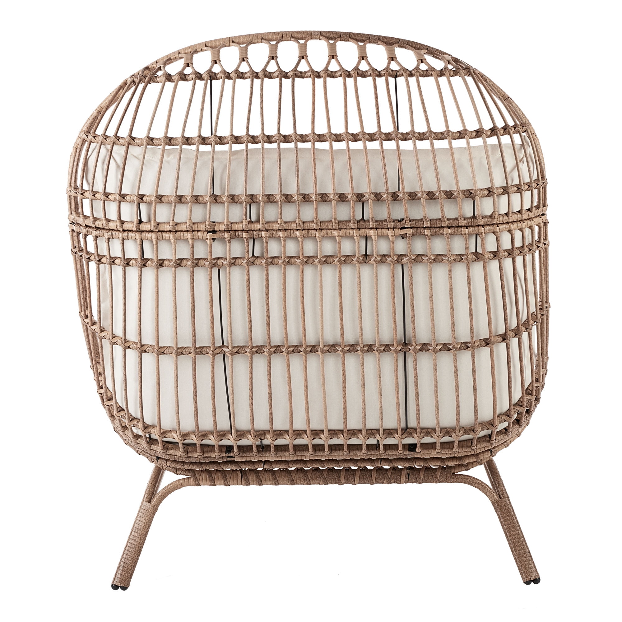 Better Homes & Gardens Willow Sage Outdoor Wicker Patio Cuddle Chair, Brown