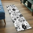 thumbnail image 3 of 2'x6' Rug Runners for Hallways Kitchen, Vintage Flowers Non Slip Entryway Beside Floor Carpet Runner, Black White Farmhouse Floral Plants Washable Laundry Room Bedroom Throw Rugs Mat for Family Pet, 3 of 8