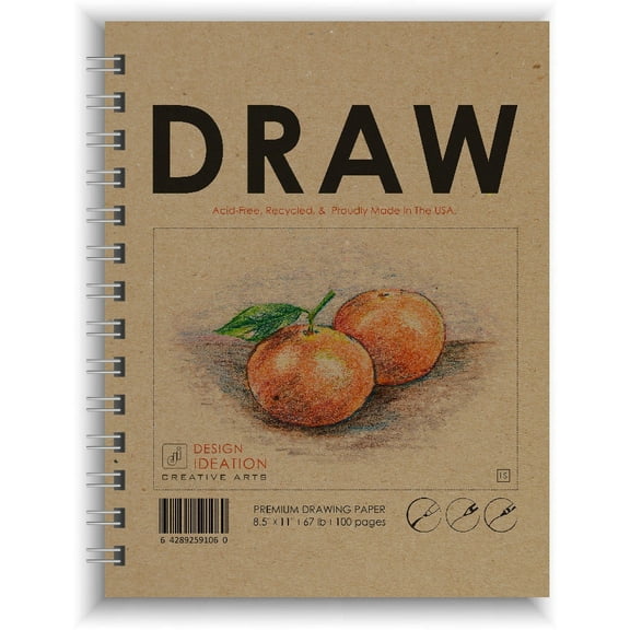 Creative Project Drawing Book. Wire Bound. Mixed Media Paper. (8.5" x 11") WB-50100-LS. (1 Book)