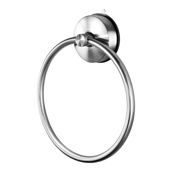 YOHOM Suction Cup Hand Towel Ring for Bathroom Kitchen , Brushed Steel