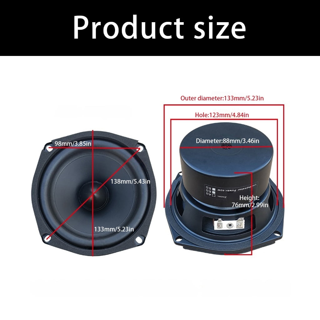 Jesscasday High Performances 5.25" Square Bass Speaker HiFi Tuned Design Metal Structure For Music Studio