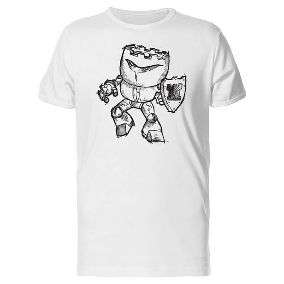 Medieval Robot Warrior Sketch Tee Men's -Image by Shutterstock