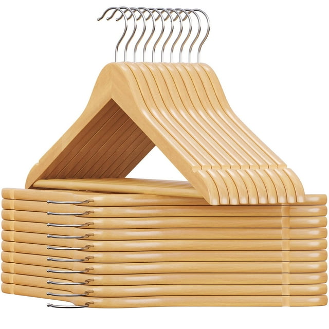 Percheros SONGMICS de madera maciza UCRW001-20, paquete de 20 unidades, color natural