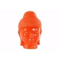 thumbnail image 2 of Buddha Head with Rounded Ushnisha Gloss Finish - Orange, 2 of 2