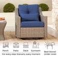 thumbnail image 2 of CHITA 2-Piece Outdoor Gray Wicker Swivel Glider Chair with Cushion, Blue, 2 of 9