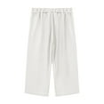 thumbnail image 3 of Jalioing Kids Capris Casual Wide Leg Elastic Waist Loose Crop Pants Boys Girls Summer Capri Pants with Pocket, 3 of 6