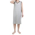 thumbnail image 2 of Kureaily Mens Nightgown Night Shirt For Sleeping Short Sleeve Nightgown Big And Tall Loose Kaftan Sleepwear Summer Pajamas, 2 of 8