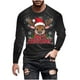 thumbnail image 2 of Blusas y camisas de manga larga con cuello redondo para hombre, estilo casual, cuello redondo, manga larga, camiseta con estampado navideño, blusa de poliéster para hombre., 2 of 5