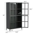 thumbnail image 2 of Premium Black Metal Storage Cabinet with Tempered Glass Doors, Adjustable Shelves, Anti-Tipping Device, Magnetic Silent Closure, and Adjustable Feet for Home and Office Use, 2 of 14