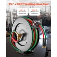thumbnail image 2 of VEVOR Retractable Welding Hose Reel 1/4 in x 50FT Oxygen Acetylene Rubber Hose R Grade, 2 of 9