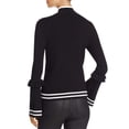 thumbnail image 5 of Marled Women's Track Stripe Ruffle Trim Sweaters, Black, Small, 5 of 5