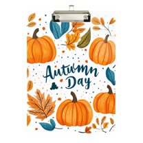 FORMRS Acrylic Clipboard with Low Profile Clip Standard A4 Letter Size, 12.5" x 9", Pumpkins Pattern