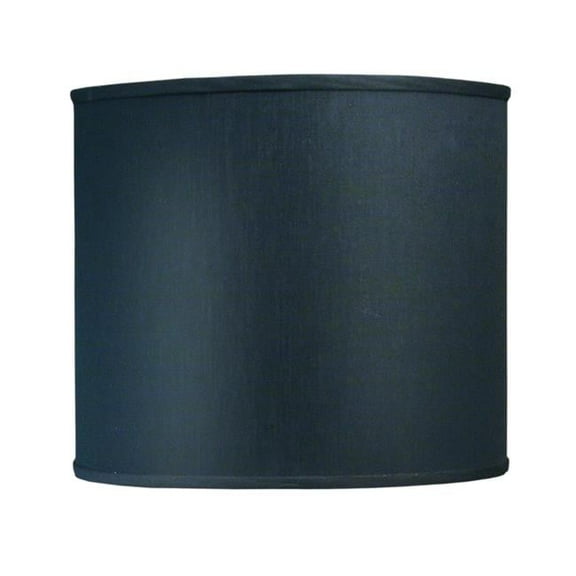 Stiffel ST62 11 x 11 x 9 in. Black Shadow Hardback Drum Lamp Shade with Nickel Top Ring