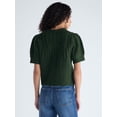 thumbnail image 3 of Free Assembly Women's and Women’s Plus Embellished Cable Knit Cardigan, Midweight, XS-4X, 3 of 7