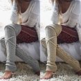 thumbnail image 3 of xiaxaixu Bottes Cuissardes à Mollets pour Femmes en Tricot Automne Hiver Bas, 3 of 5