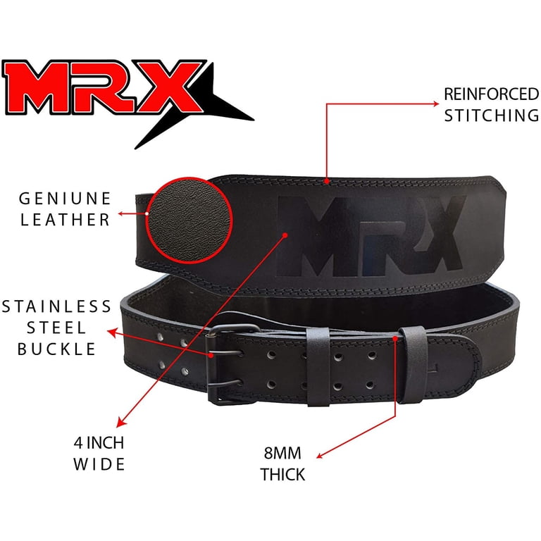 MRX XXL Weight Lifting Belt, Genuine Leather, 4 Inches Wide, Power
