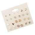 thumbnail image 1 of 12 Pair Crystal Stud Ears Set Fashion Cute Heat Triangle Ear Ear Studs, 1 of 8