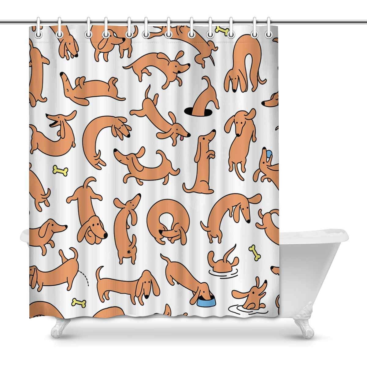 Dog Dachshund Animal Decor Waterproof Bathroom Fabric ...